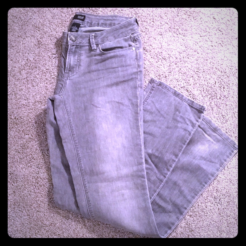 Grey stretch boot cut jeans size 6
